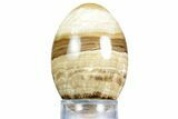 Swirling Polished Chocolate Calcite Egg - Pakistan #350183-1